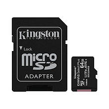 MicroSDXC 64GB UHS-I Class 10 Kingston Canvas Select Plus R100MB/s + SD адаптер (SDCS2/64GB)