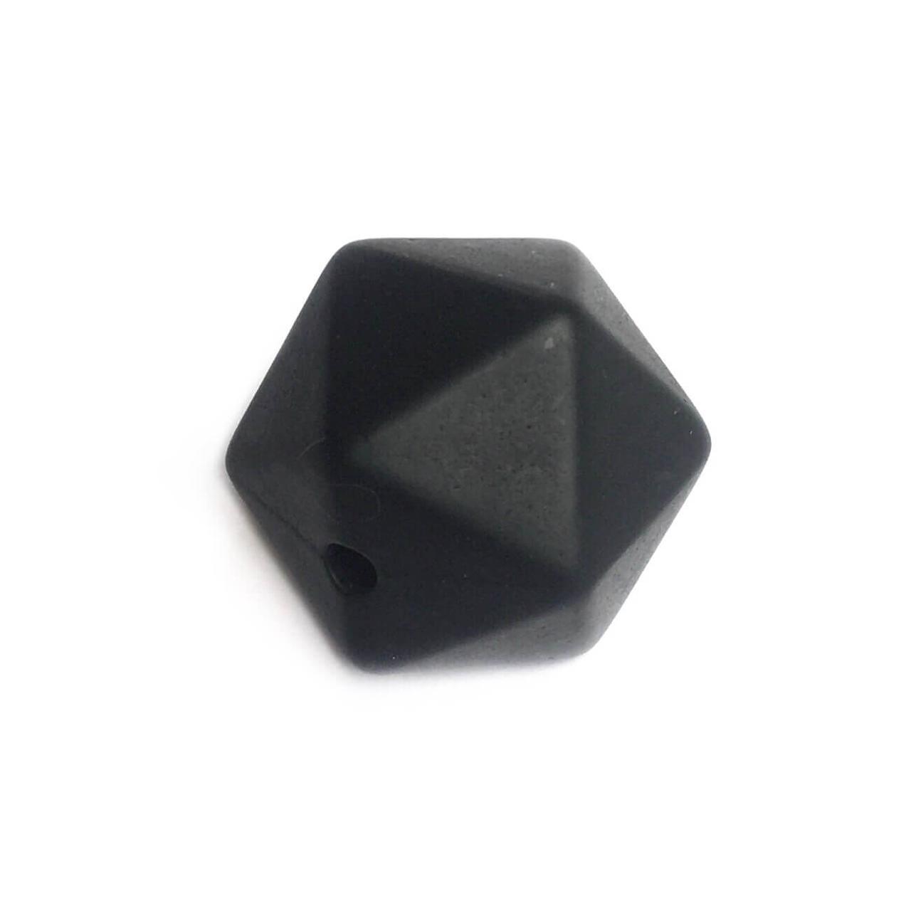 Середній ікосаедр (чорний) 17 мм, силіконові намистини