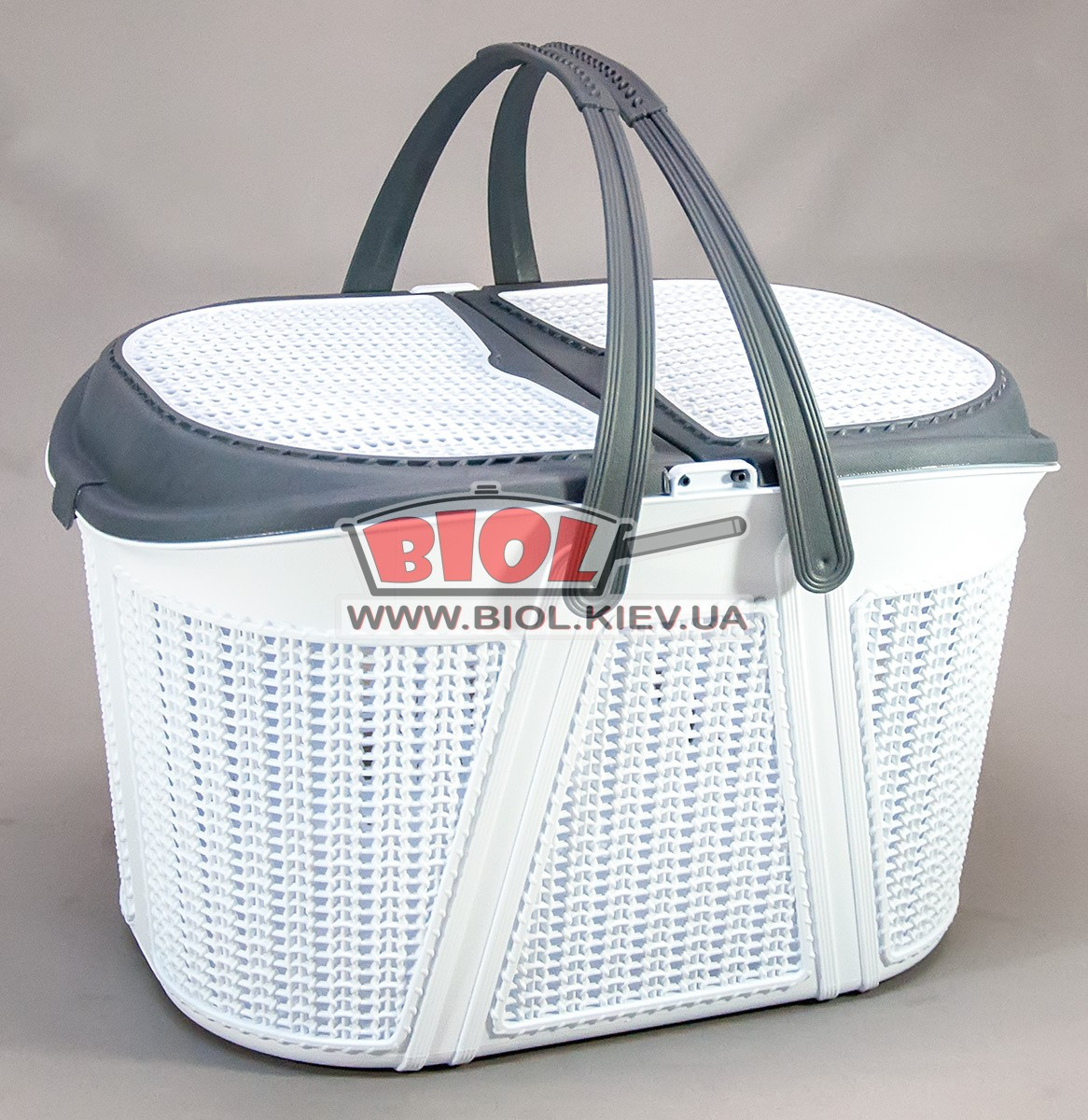Кошик пластиковий для пікніка 25 л 44х31х27 см (колір — білий) Irak Plastik SP-125-2, фото 1