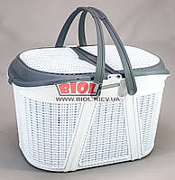 Кошик пластиковий для пікніка 25 л 44х31х27 см (колір — білий) Irak Plastik SP-125-2