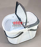 Кошик пластиковий для пікніка 25 л 44х31х27 см (колір — білий) Irak Plastik SP-125-2, фото 3
