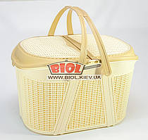 Кошик пластиковий для пікніка 25 л 44х31х27 см (колір — пісочний) Irak Plastik SP-125-5