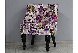 Крісло Прованс мікрофібра фіолетові квіти ніжки венге
