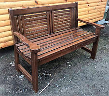 Дерев'яні лавки зі спинкою з масиву дерева від виробника фото