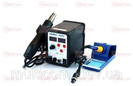 13-00-067. Паяльна станція 898D+, з 2 дисплеями, паяльник + фен, YIHUA
