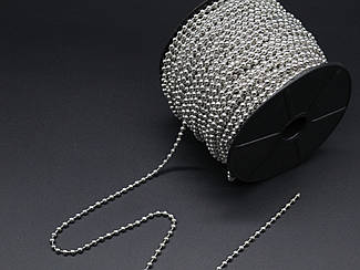 "Срібло" Кульковий ланцюжок на метраж Декоративний 3.2 мм Біжутерія ланцюг для декупажу Фурнітура