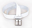 Чоловічий ремінь з натуральної шкіри під джинси 5004 Білий, фото 5