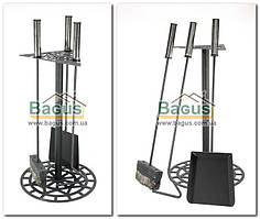 Камінний набір (підставка, кочерга, совок, щітка) "8-кінцева зірка" SSH-1