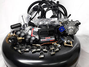 Комплект ГБО 4 покоління Stag Qbox Plus/Tomasetto/форсунки AEB з балоном під запаску