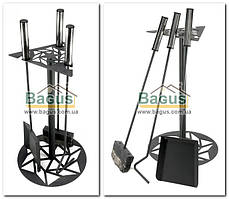 Камінний набір (підставка, кочерга, совок, щітка) "6-кінцева зірка" SSH-2