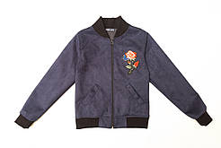 Бомбер на підкладі для дівчинки SmileTime замшевий New Look, синій