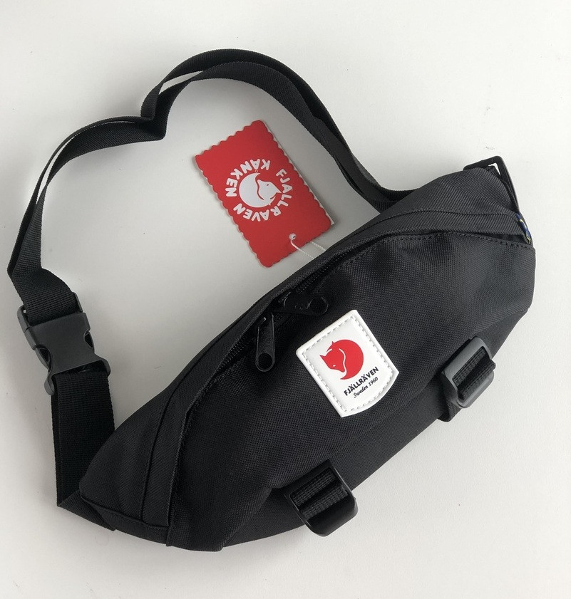 Поясна сумка Kanken Fjällräven Ulvo Hip Pack Medium чорний. Живе фото (топ ААА+)