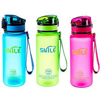 Бутылка для воды SMILE 650 мл, бутылочка спортивная