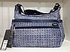 Сумка жіноча молодіжна через плече тканинна модна синя в клітинку Dolly 649 один відділ 36*26*18см, фото 8