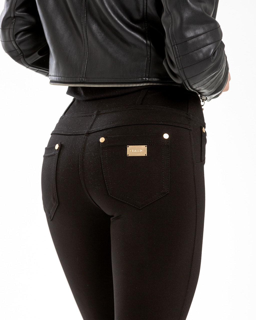 Лосины Женские Турецкий Трикотаж Чёрные с Карманами №867 — Купить ...