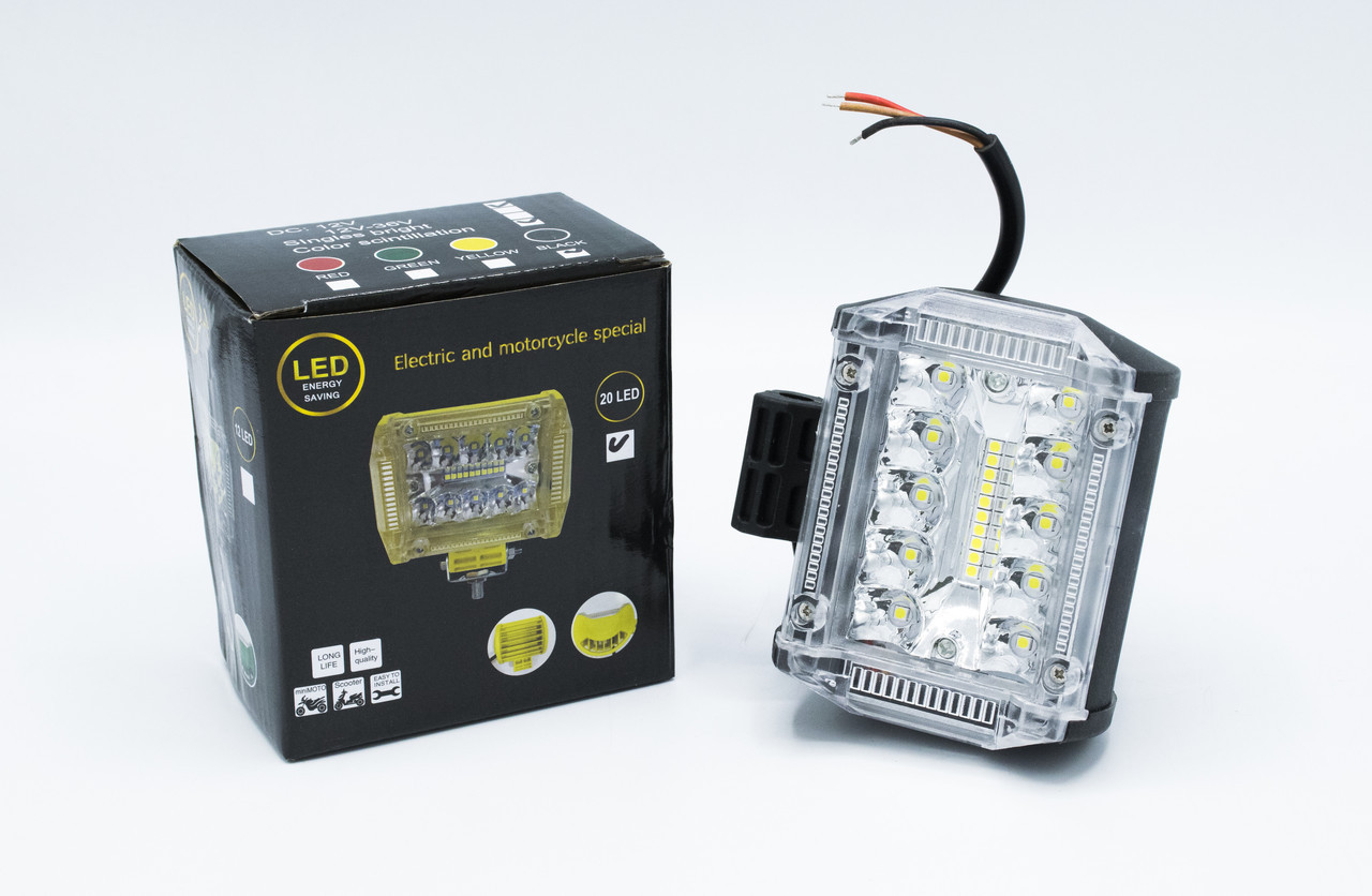 Світлодіодна фара з червоно - синім стробом "20 LED №4" / 1шт, фото 1