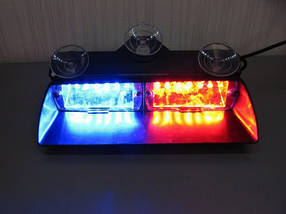 Стробоскоп "868A169" на лобове скло / 8+8LED / Червоно - Синій, фото 4