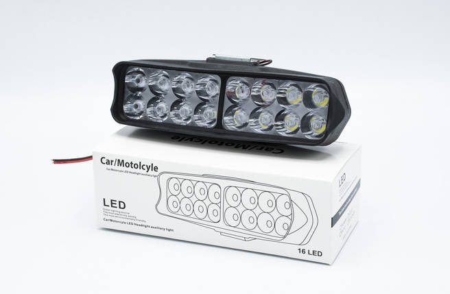 Світлодіодна фара з функцією стробоскопа "Car/Motolcyle" 16 LED-F / 1шт, фото 1