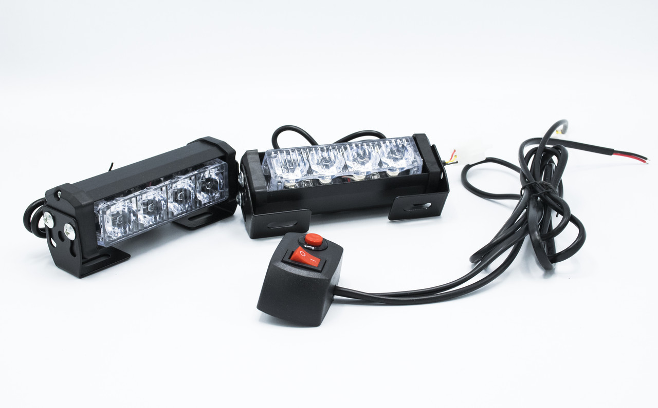 Стробоскопи ZW-365 / 4LED SHORT / Червоно - Сині (В/Г/Д - 30х38х120мм)