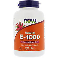 Витамин Е, Now Foods, 1000 МЕ, 100 капсул
