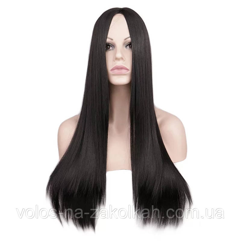 Перука довге волосся чорного кольору перука Чорна