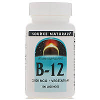 Витамин В12 (цианокобаламин), Source Naturals, 100