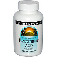 Пантотеновая кислота, Source Naturals, 100 мг,250 табл.