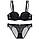 Комплект спідньої білизни Simple в стилі Victoria's Secret з мереживом чорний, фото 4