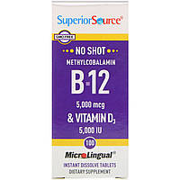 Superior Source, Methylcobalamin B-12 & Vitamin D3, 5,000 mcg / 5,000 IU, 100 MicroLingual Instant Dissolve Tablets