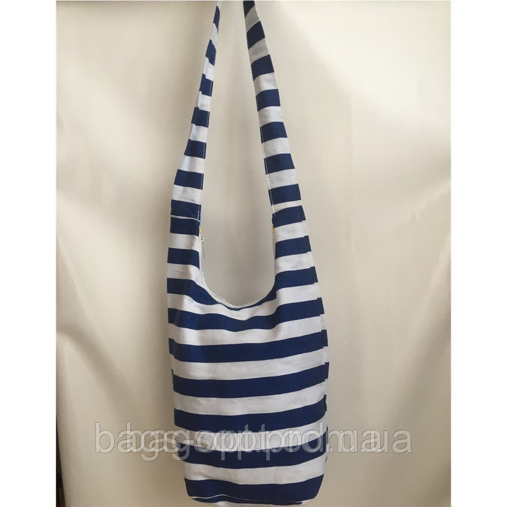 Жіноча пляжна сумка з льону в синю смужку в Одесі