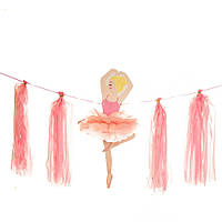 Бумажная гирлянда для праздничного декора "Балерина" 3 м