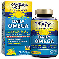 Renew Life, Наилучший рыбий жир "Норвежское золото", ежедневные омега-кислоты, с натуральным апельсиновым вкусом, 60 рыбных гелевых капсул