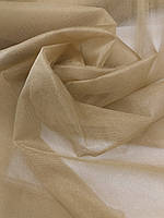 Ткань Фатин средней жесткости цвет Бежевый 3-х метровый, Турция, для платьев, юбок-пачек, блуз