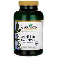 Соевый Лецитин, Lecithin Non-GMO, 1, Swanson, 1.200 мг, 90 капсул