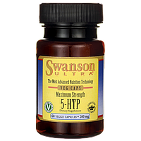 5-Гидрокситриптофан, Maximum Strength 5-HTP, Swanson, 200 мг, 60 капсул