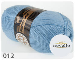 Madame Tricote Paris MERINO GOLD (Мерiно Голд) № 012 блакитний (Вовняна пряжа з акрилом, нитки для в'язання)