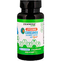 Zenwise Health, Liposomal Curcumin plus Ginger + Shiitake with Qmin+, 30 Vegetarian Capsules