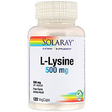 L-лізин, L-Lysine, 500 mg, 120 VegCaps Solaray