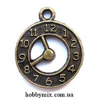 Метал. підвіска "годинник" бронза (1,7х2,1 см) 8 шт. в уп.