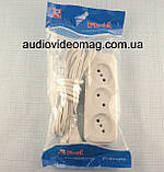 Подовжувач електричний FL-BI на 3 гнізда, довжина 4,5 метра, фото 3