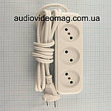 Подовжувач електричний FL-BI на 3 гнізда, довжина 4,5 метра, фото 2