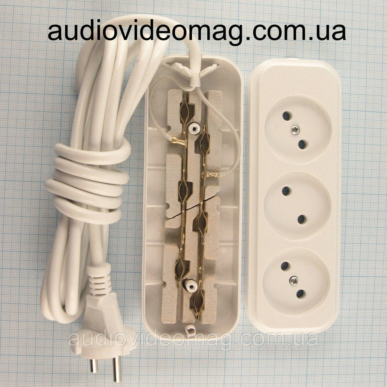 Подовжувач електричний FL-BI на 3 гнізда, довжина 4,5 метра, фото 1