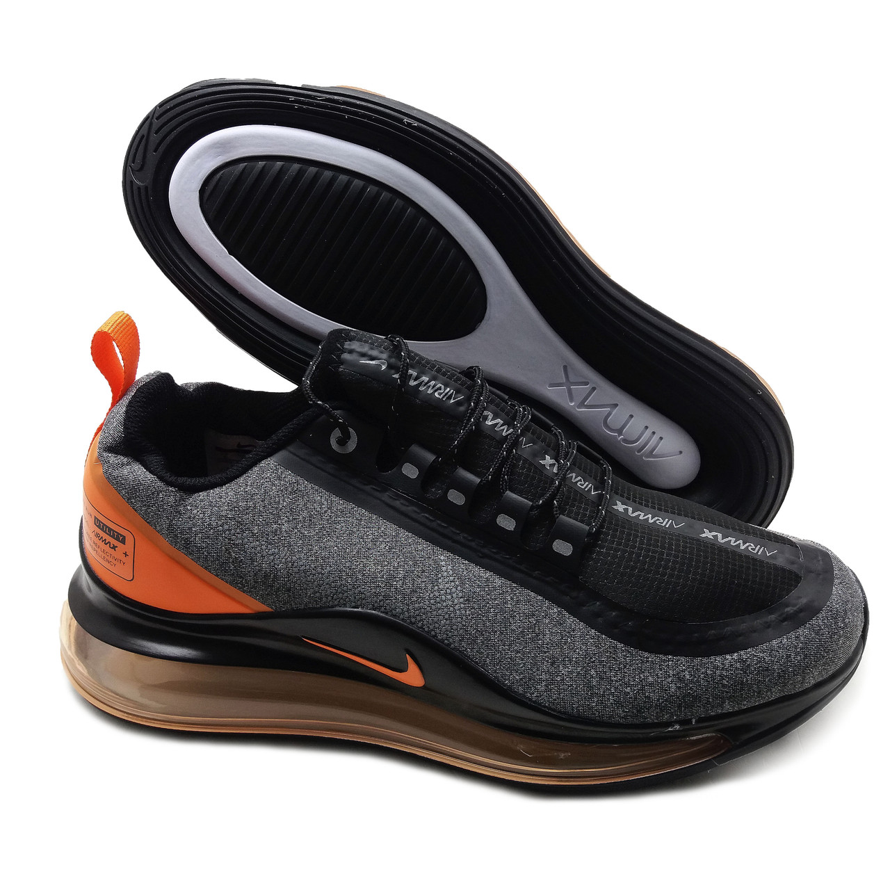 Кросівки чоловічі на кожен день текстильний верх сірі схожі на Nike Air Max Run
