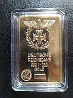 Сувенирная золотая монета-слиток Deutsche Reichsbank 999\1000 Gold