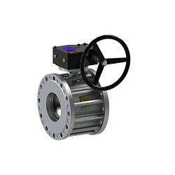 Кран кульовий сталевий 11с342п Ду 125/100 PN16 з редуктором