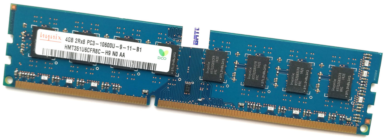 Оперативна пам'ять Hynix DDR3 4Gb 1333MHz PC3-10600 2R8 CL9 (HMT351U6CFR8C-H9 N0 AA) Б/В