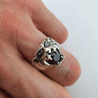 Срібна печатка тигр, Чоловіче кільце "оскал тигра" 925 проба Перстень зі срібла 21.5, фото 1