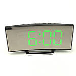 Годинник дзеркальний LED DT-6507 (Black/Green) з увігнутим екраном Multi-Function Mirror Clock