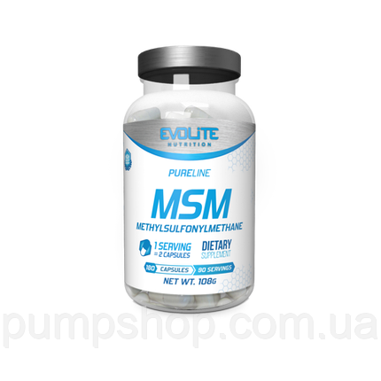 Метилсульфанілметан (МСМ) Evolite Nutrition MSM 500 мг 180 капс., фото 2