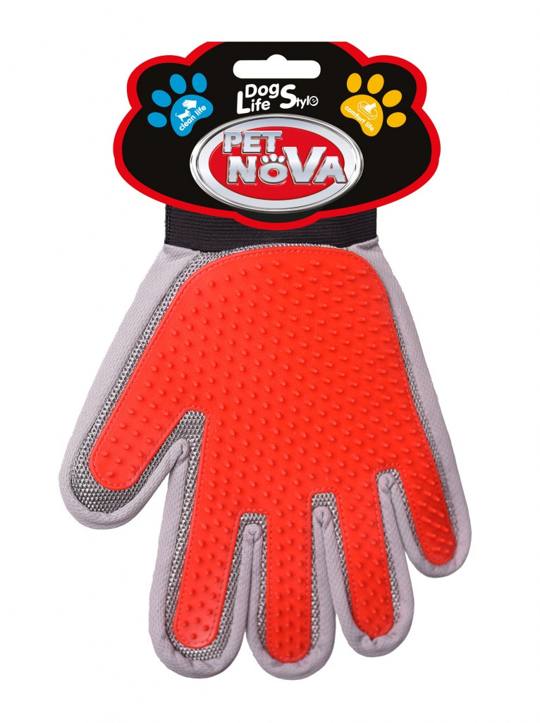 Двостороння рукавичка для вичісування шерсті Pet Nova 2в1 (права рука)